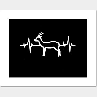 Gazelles heartbeat ECG retro motif vintage Posters and Art